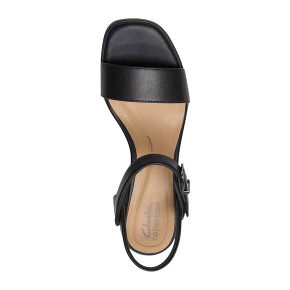 Clarks Women's Jaylan Ray Buckles Leather Sandals Black Size 8 1/2 W - Picture 5 of 6